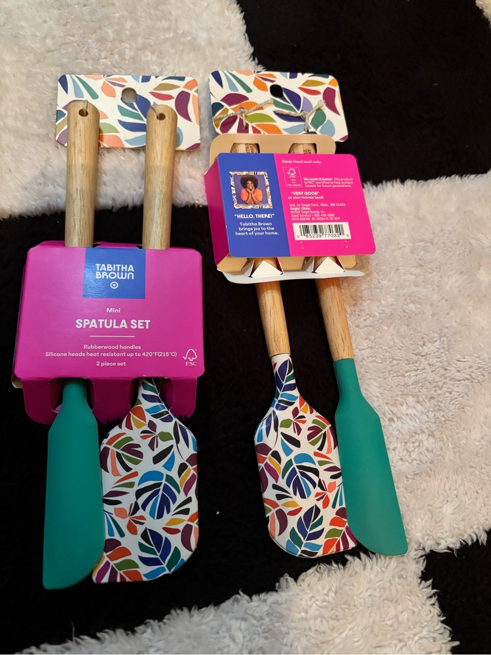 Tabitha Brown Teal & Multicolor Leaf Mini Spatula Set - 2 Pc